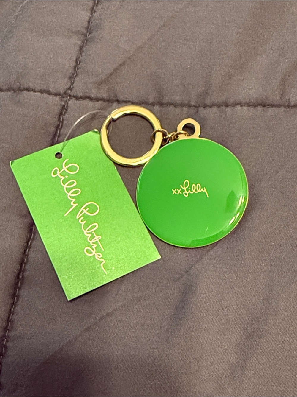 Lilly Pulitzer Yellow & Pink Floral Enamel Keyring - Picture 2 of 2